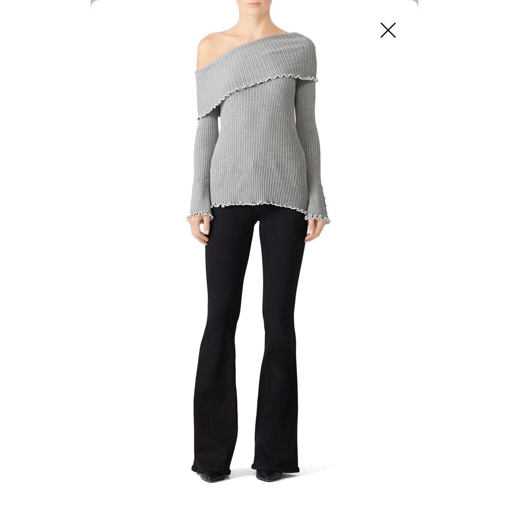 N12H Lilian Knit Asymmetric Sweater Gray Ribbed size XS